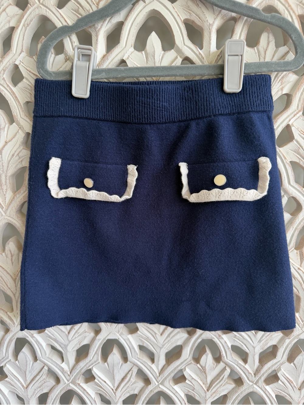 Janie and Jack Navy Knit Skirt Girls Size 4